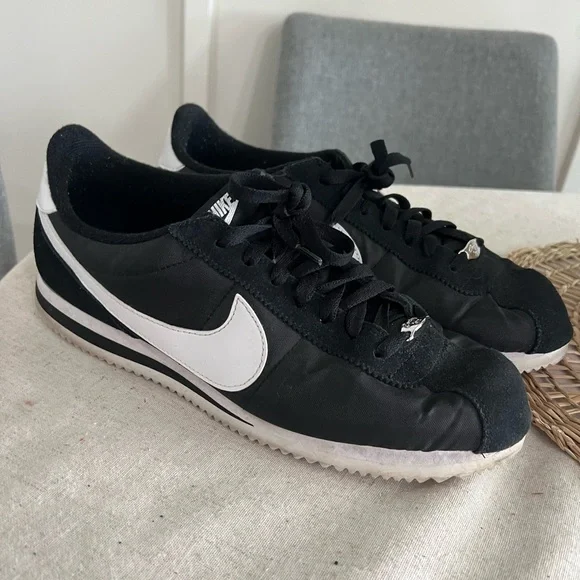 Nike | Shoes | Rare Size Nike Cortez Basic Black White Nylon  display picture 2